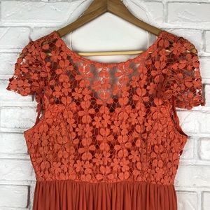 Judith March - coral crochet floral dress